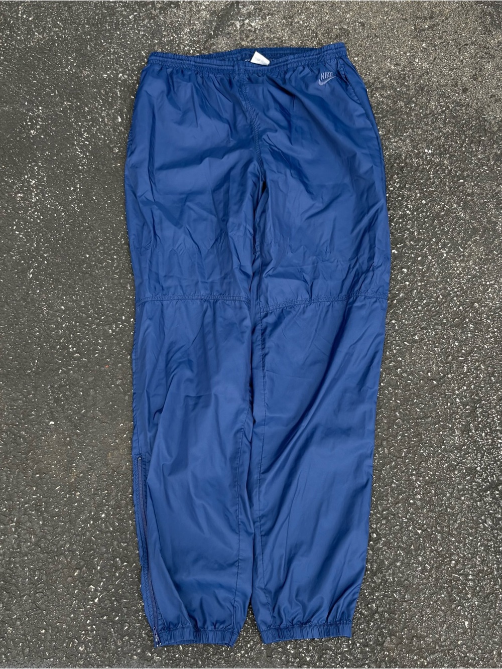Vintage 90s Nike Windbreaker Track Pants Navy Blue Tonal Joggers Size XL Swoosh